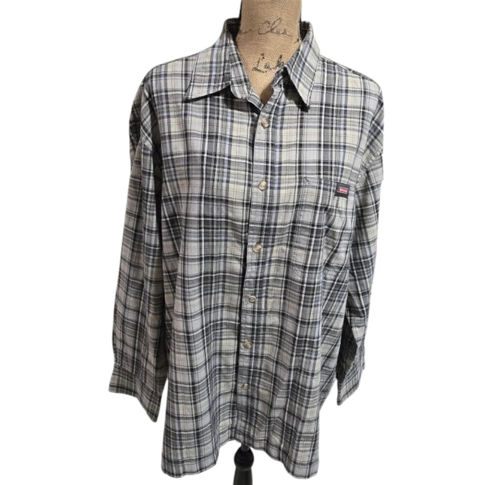 Dickies Casual‎ Workwear Plaid Button-Up Men's Shirt Size XL